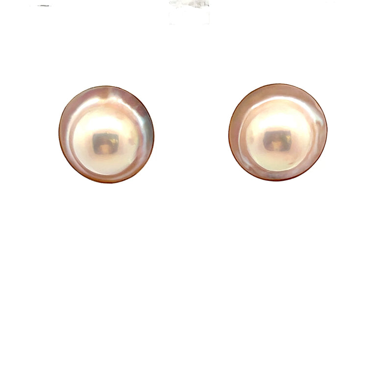 14K YG Blister Pearl Earrings