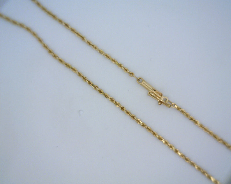 14K YG Diamond Cut Rope Chain