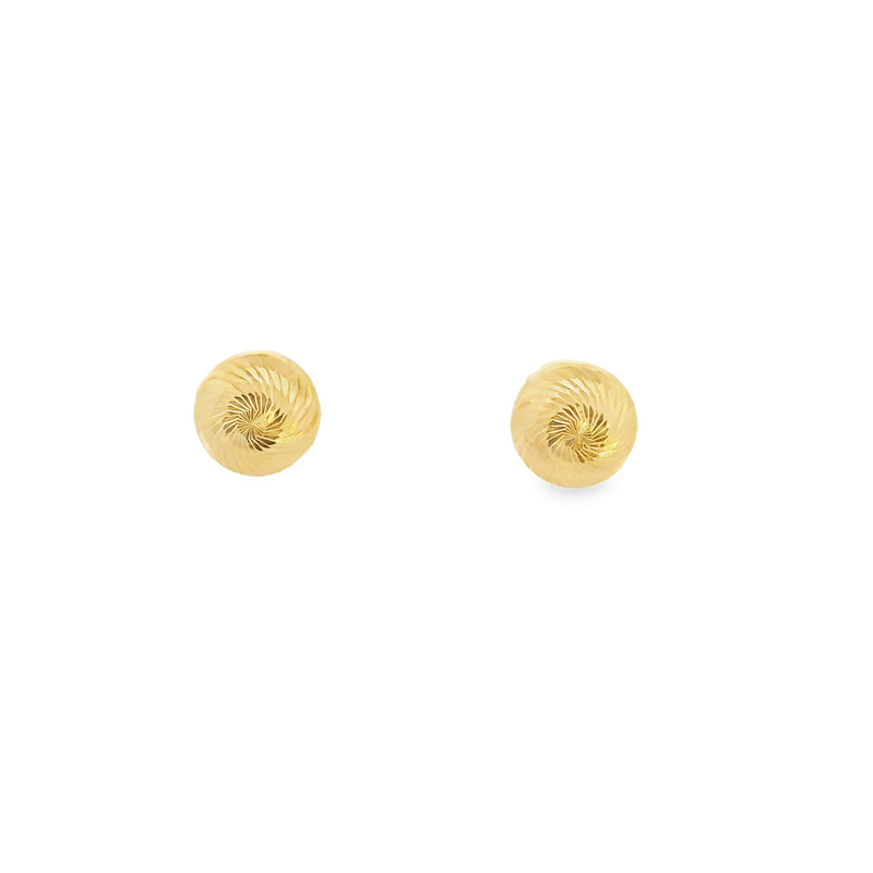 14K YG Ball Post Earrings 7.0MM