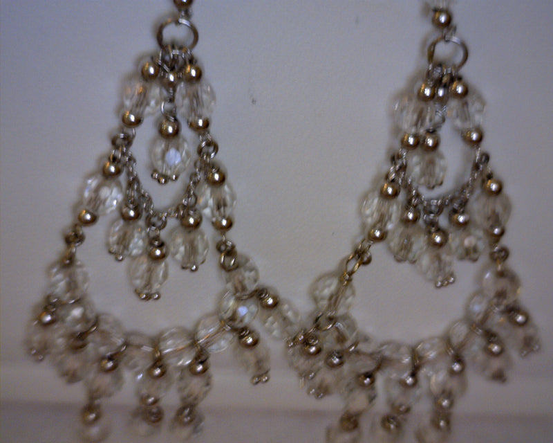 14K WG CRYSTAL CHANDALIER EARRINGS