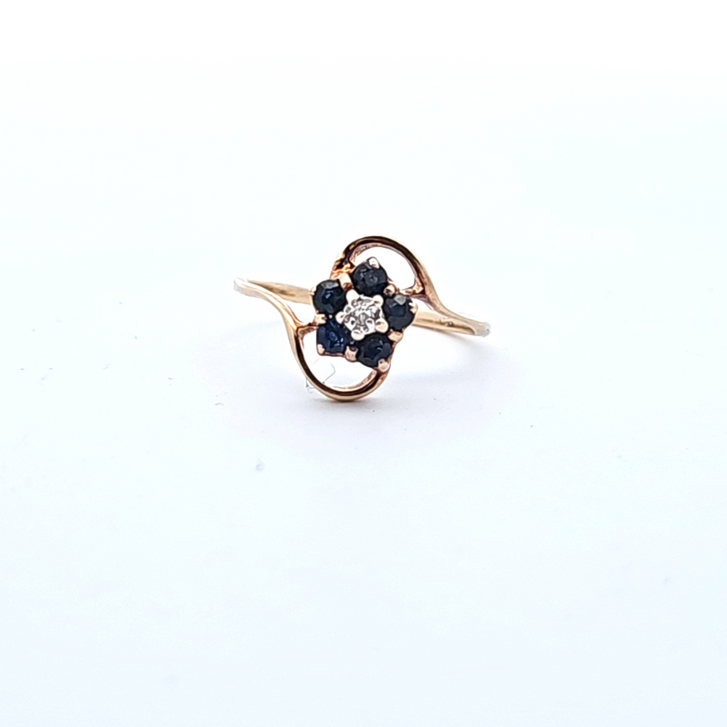 14K YG Sapphire & Diamond Ring