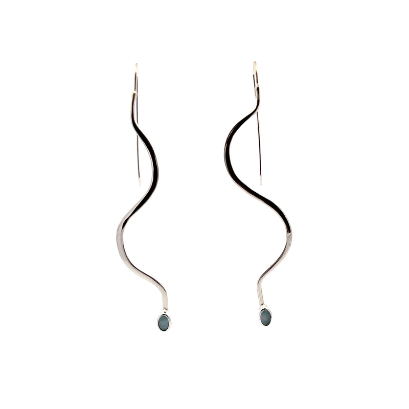 Sterling Silver Opal Earrings