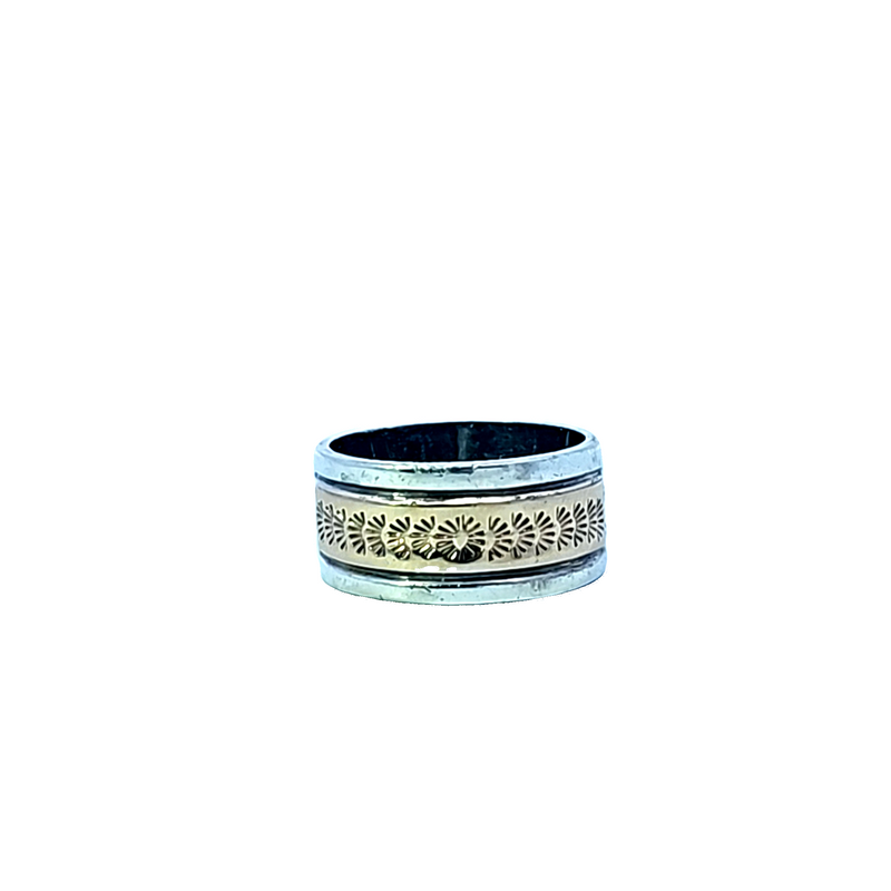 Sterling Silver & 14K YG Band