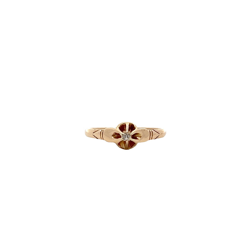 14K YG Solitaire Diamond Ring