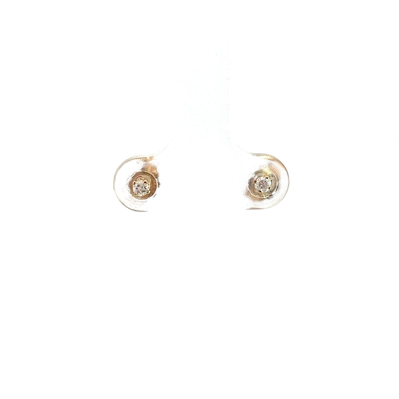 14K YG Diamond Stud Earrings