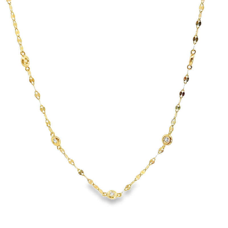 14K Yellow Gold Diamonds by the Yard Necklace