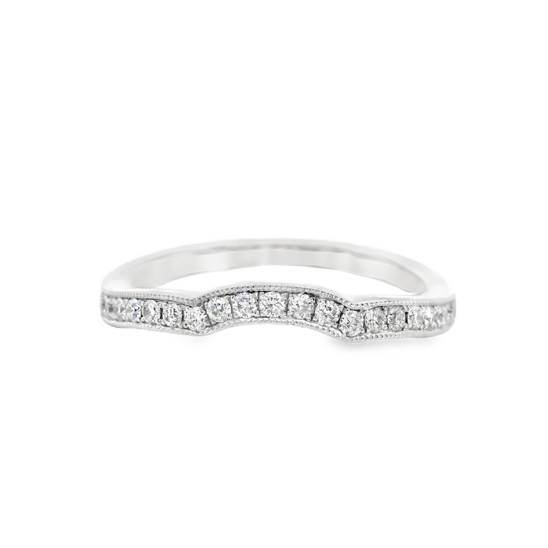 14K WG CURVED DIAMOND BAND