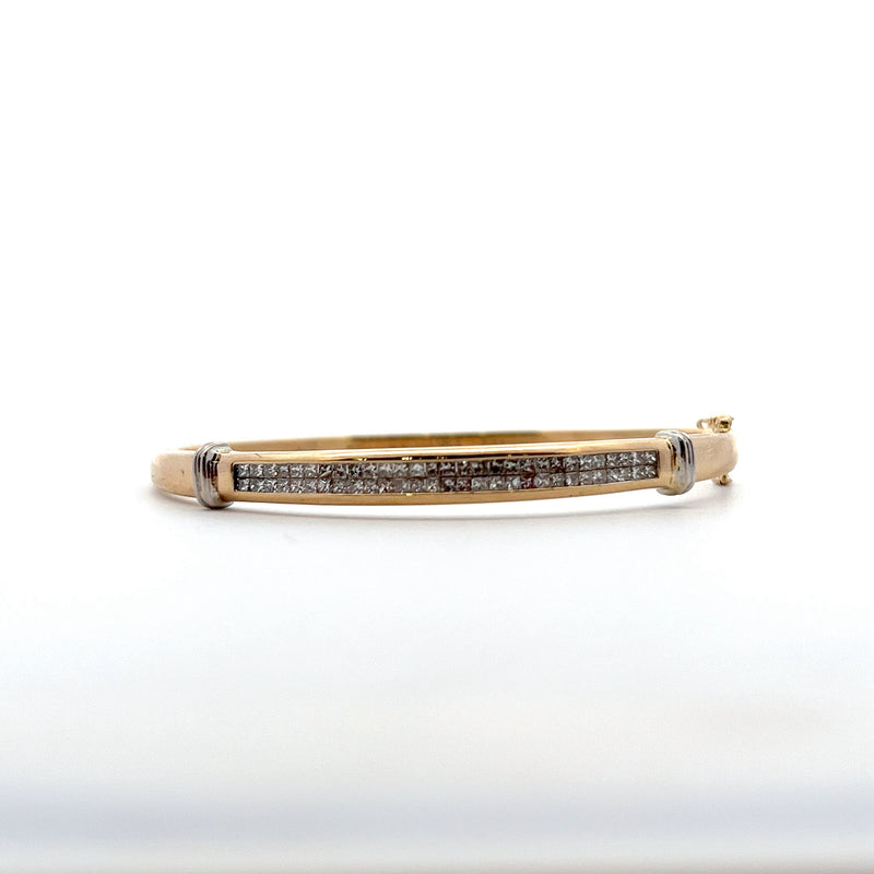 14K TT Diamond Bangle Bracelet