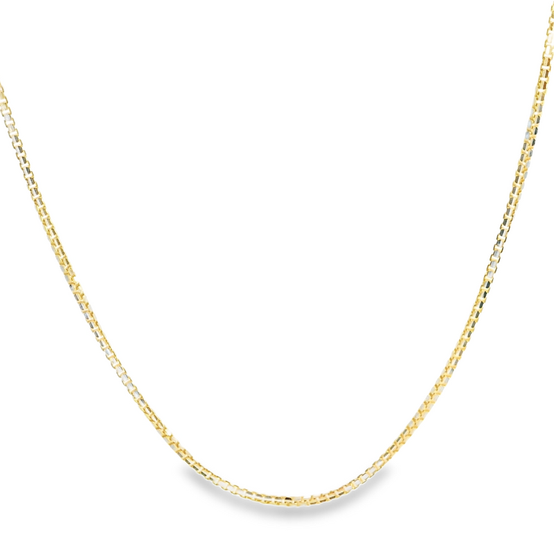 10K Two Tone Diamond Cut Box Chain 16
