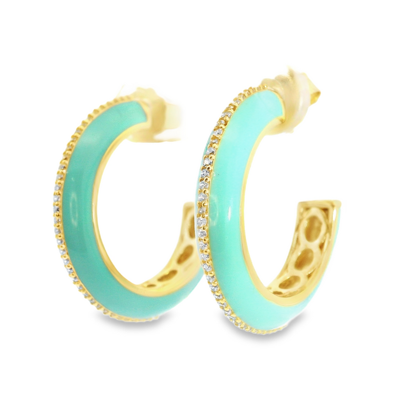 Gold Plated Enamel Earrings