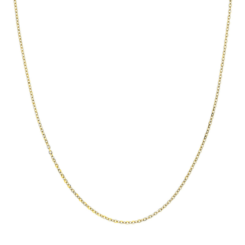 14K Two-Tone Brill Cable Chain 20