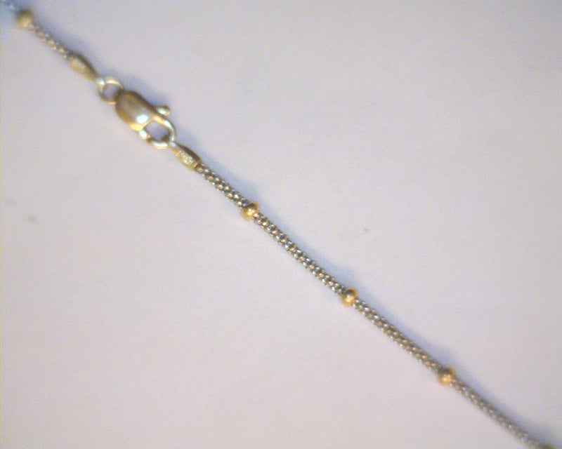 14K TT POPCORN CHAIN 18