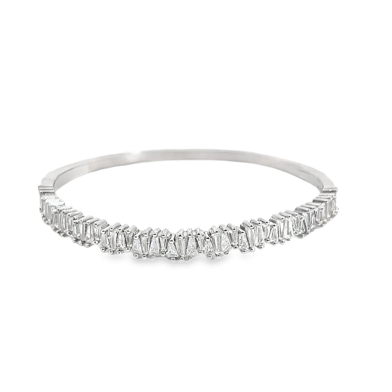 Sterling Silver CZ Bangle Bracelet