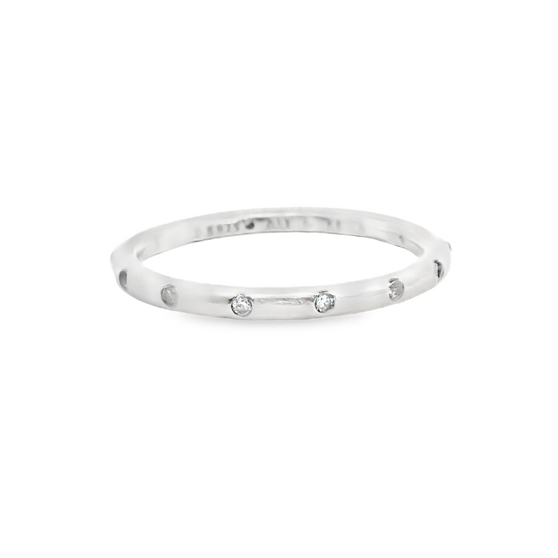 Pandora Sterling Silver Simply Sparkling Stackable CZ Band Size7.5