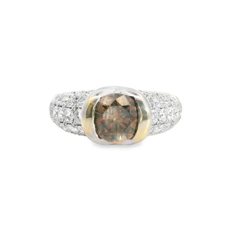 14K WHITE GOLD CHOCOLATE DIAMOND RING
