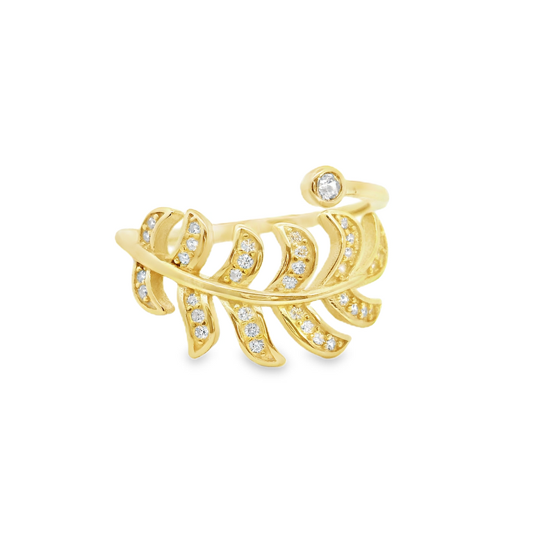Gold Plated Leaf Ring