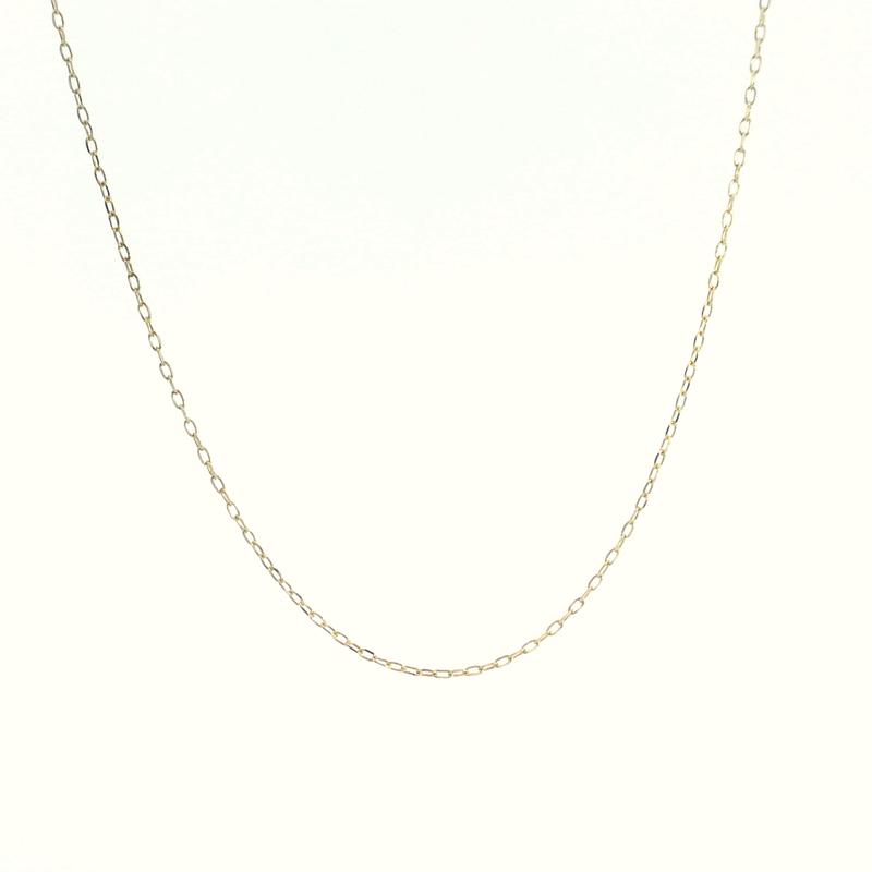 14K YG Diamond Cut Cable Link Chain 18