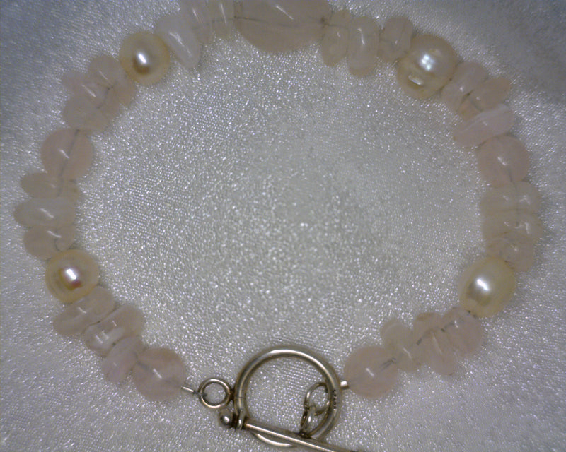 STERLING SILVER ROSE QUARTZ &