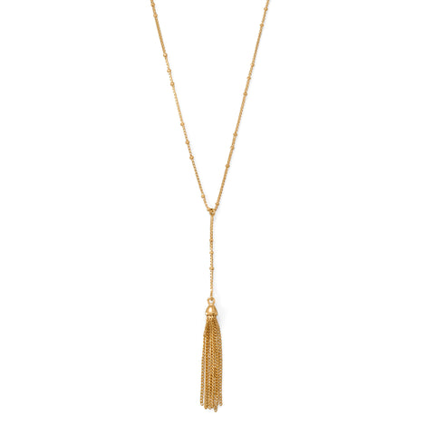 Gold Plated Tassel Necklace
