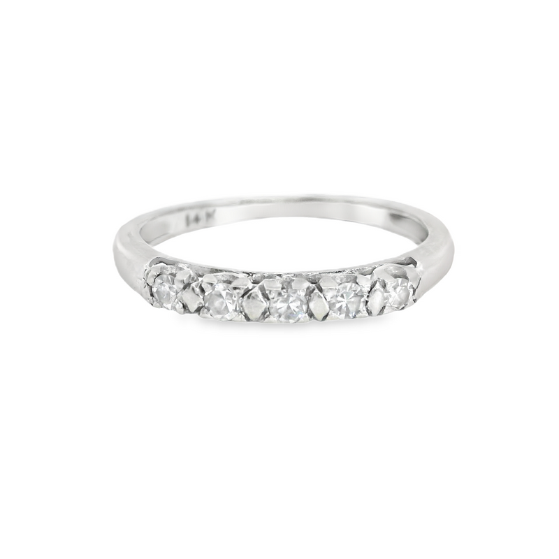 14K WG 5 Stone Diamond Band