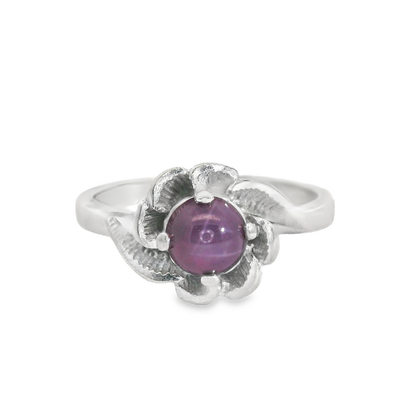 10K WG Synthetic Star Ruby Ring