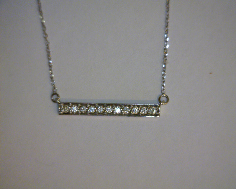 14K WG DIAMOND BAR PENDANT 0.2