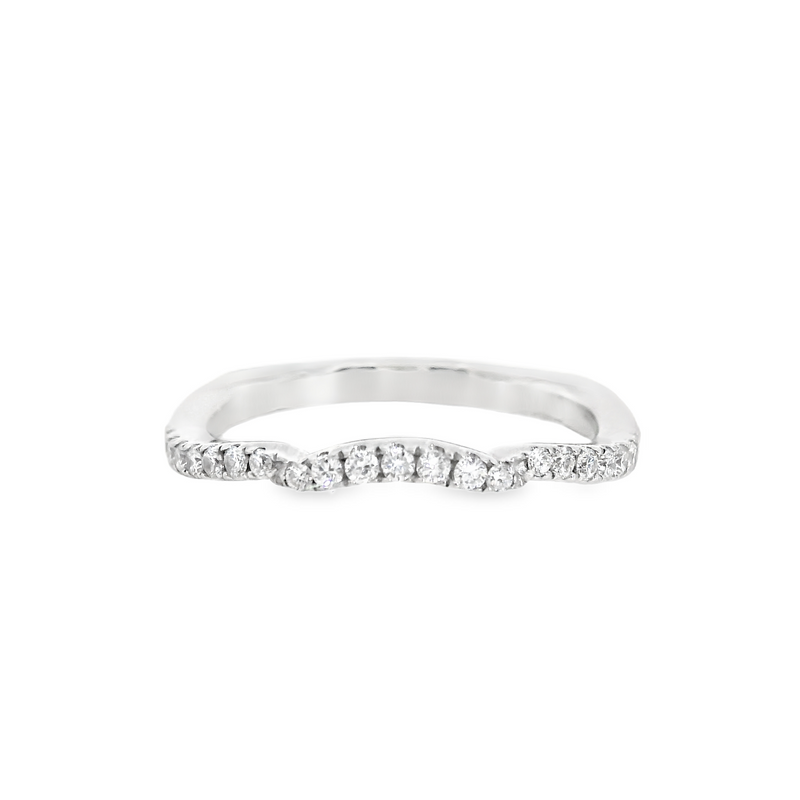14K WG CURVED DIAMOND BAND