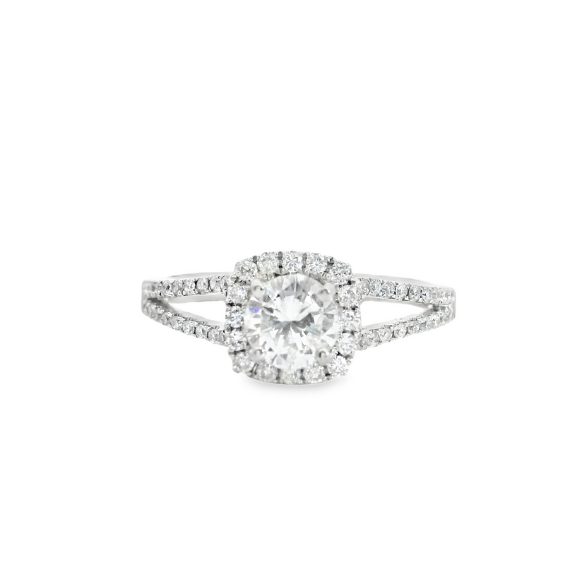14K WG HALO DIAMOND ENGAGEMENT RING