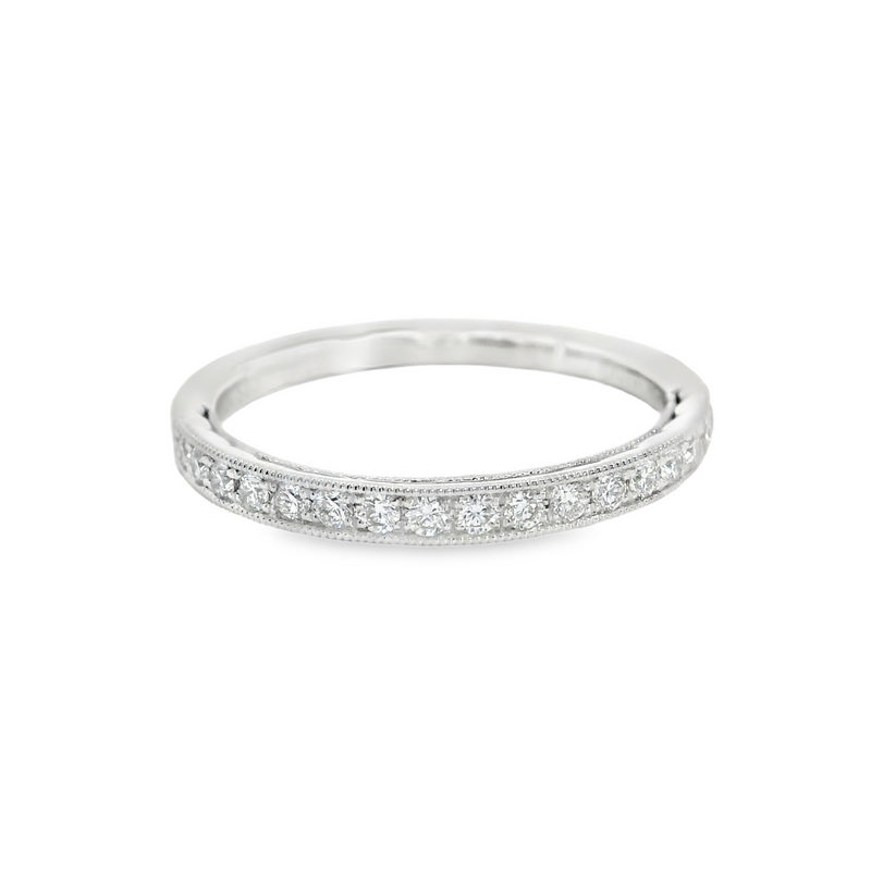 14K WG Milgrain Diamond Band
