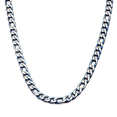 3mm Blue IP Figaro Chain Neckl