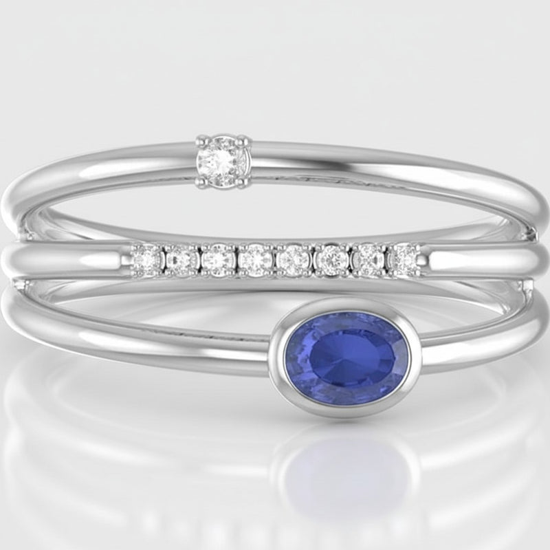 10K White Gold Diamond and Tan