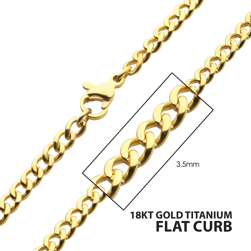 3.5mm 18Kt Gold IP Titanium Fl