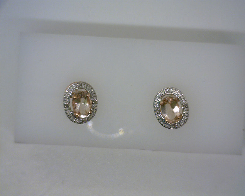 10K Rose Gold Morganite & Diamond Earrings