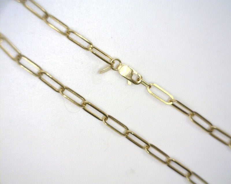 14K Yellow Gold Paperclip Chain 16