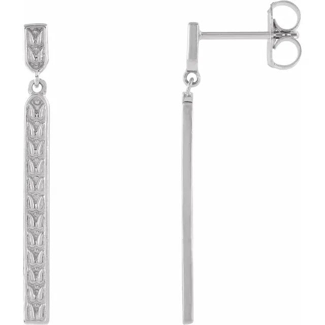 Sterling Silver Dangle bar Earrings