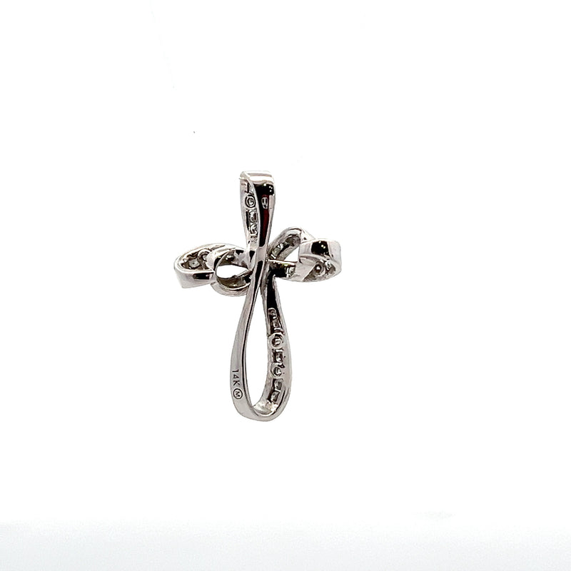 14K WG Diamond Cross Pendant