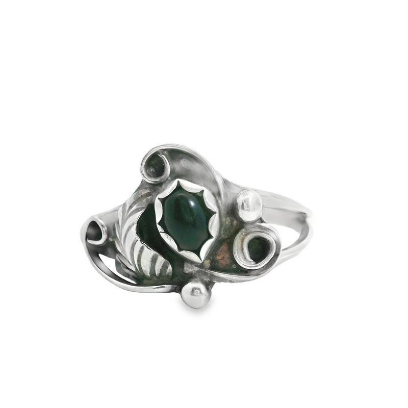 Sterling Silver Onyx Ring Size 9.25