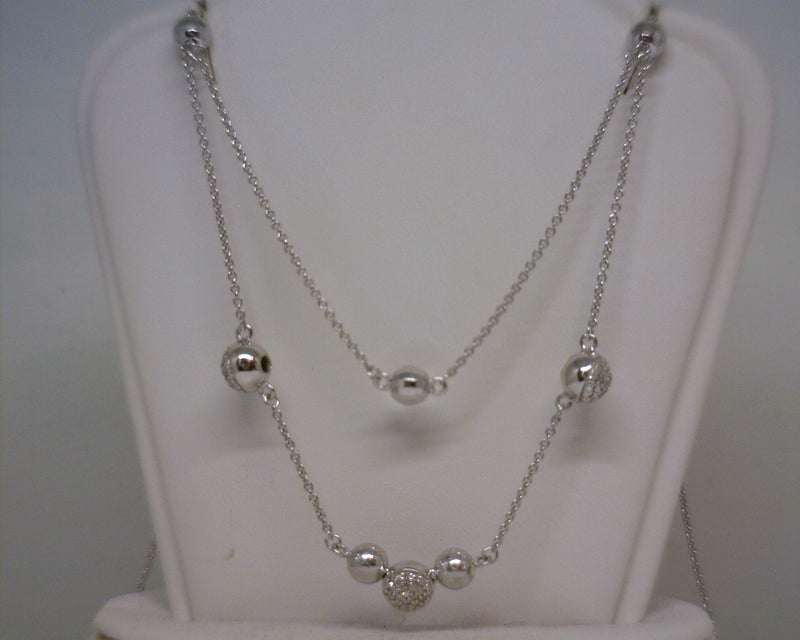 STERLING SILVER DIAMOND NECKLA