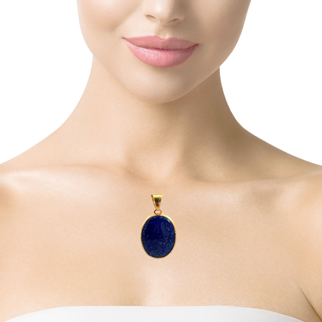 Gold Plated Sterling Silver Lapis Pendant