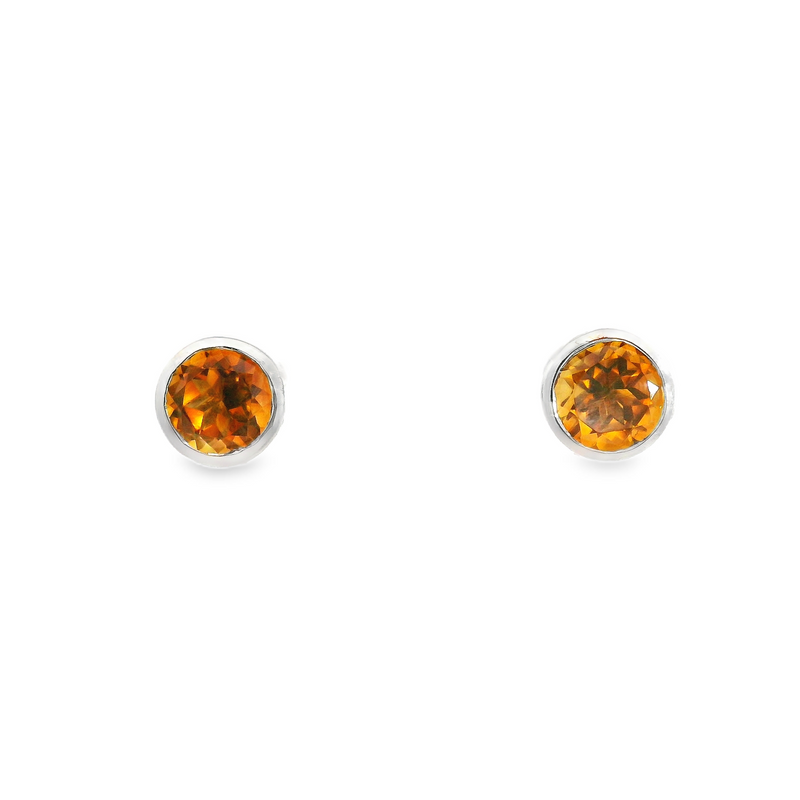 10K WG Citrine Stud Earrings