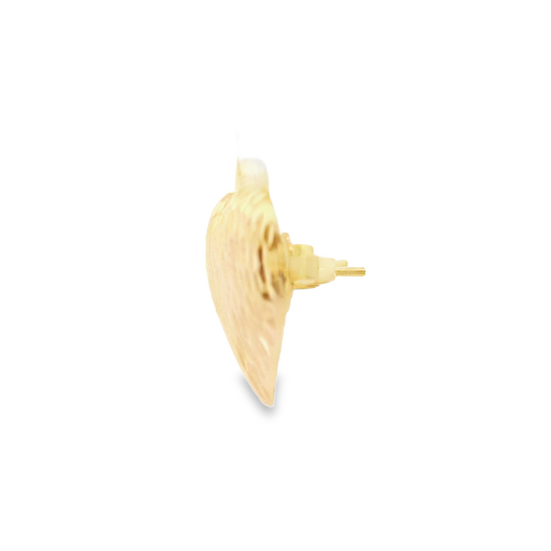 14K YG Heart Stud Earrings