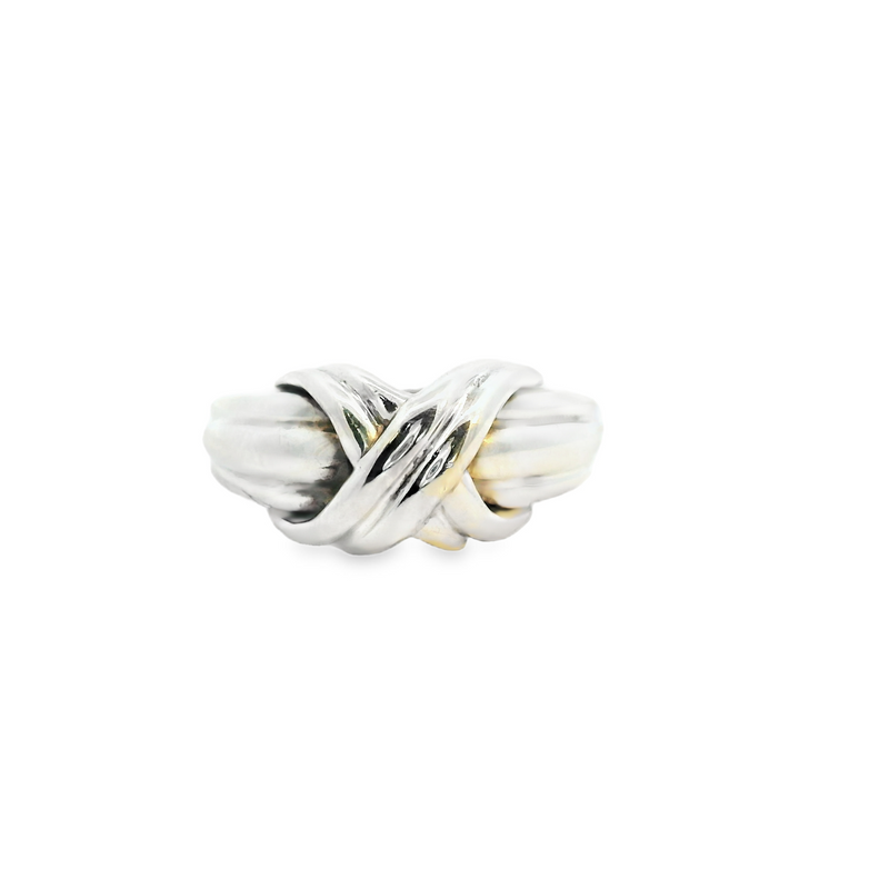 Tiffany & Co. Sterling Silver Signature X Ring Size 4.75
