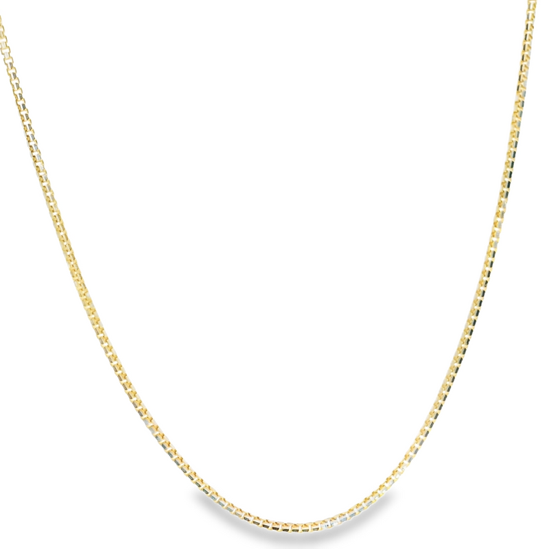 10K YG Diamond Cut Box Chain 20