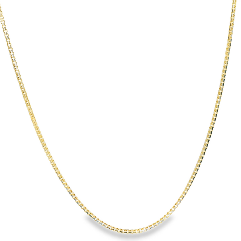 10K Two Tone Diamond Cut Box Chain 18