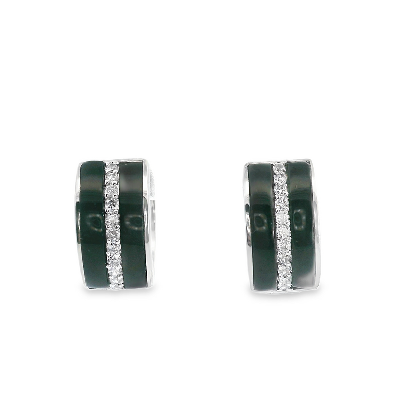Onyx Hoop  Earrings