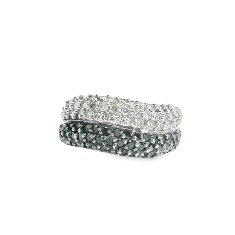 14K WG Black & White Diamond Ring