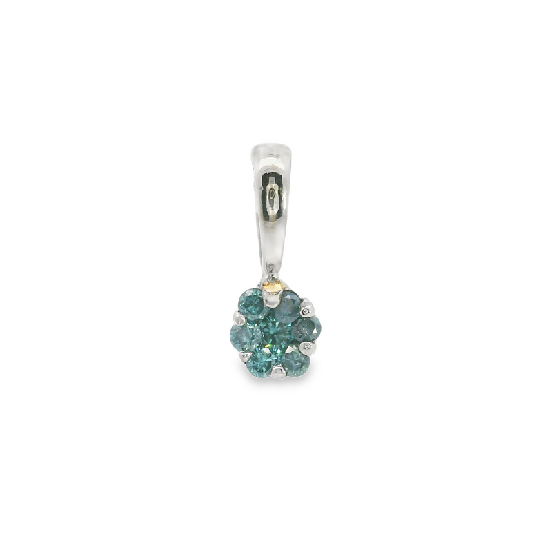 14K WG Blue Diamond Pendant