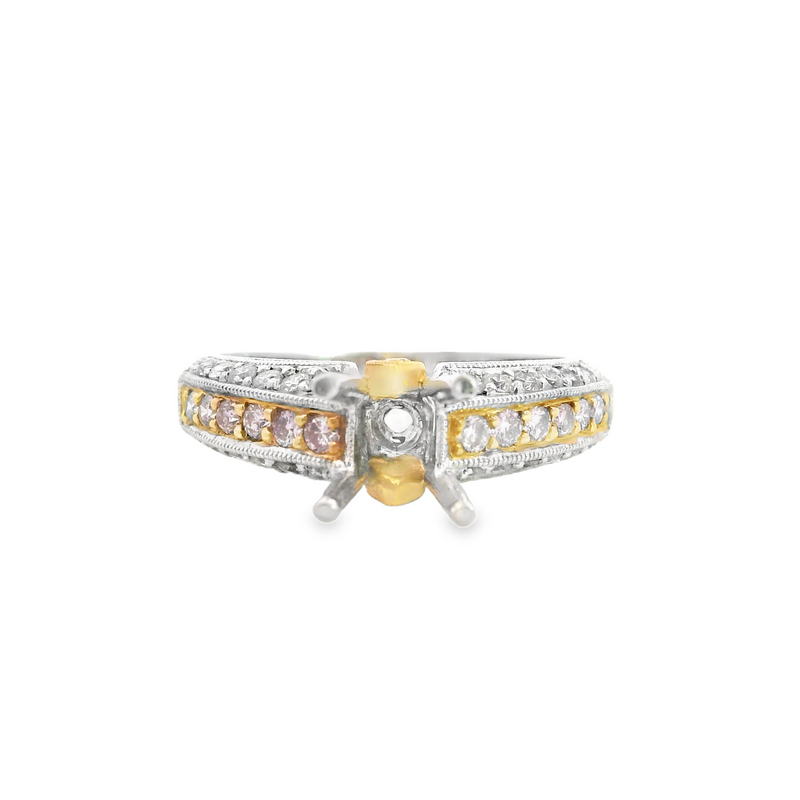 18K TT PINK/WHITE DIAMOND RING