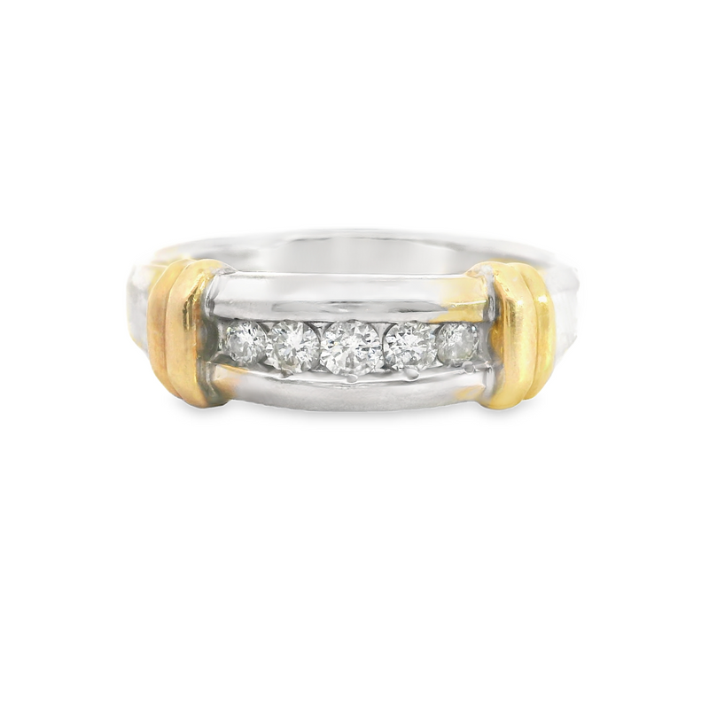 14K TT DIAMOND BAND