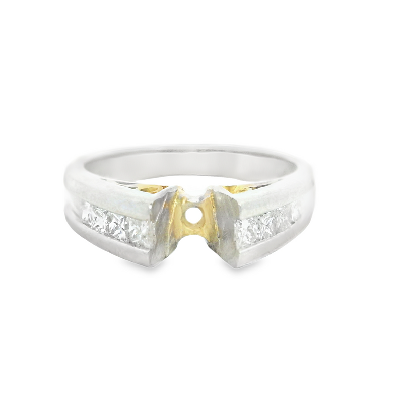 PLATINUM /18K CHANNEL SET DIAMOND ENGAGEMENT RING